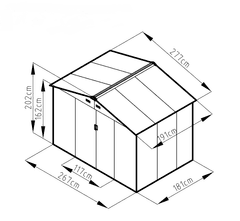 Záhradný domček ARES C 5,29 m² antracit IWH-10230003
