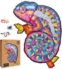 Puzzler Drevené farebné hádanky - hypnotický chameleón