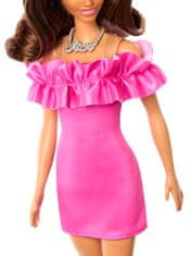 Mattel Barbie Modelka - ružové šaty s volánikmi FBR37
