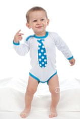 NEW BABY Body s potlačou s tyrkysovou kravatou 68 (4-6m) Tyrkysová