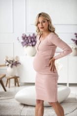 milk & love Tehotenské a dojčiace šaty rebrované Tummy púdrovo ružová L Ružová