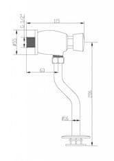 Invena časový pisoárový ventil bez regulácie (BU-67-F0S-L)