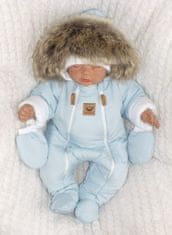 Z&Z Z&Z Zimní kombinéza s dvojitým zipem, kapucí a kožešinou + rukavičky, Angel - modrý, 68