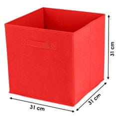 DOCHTMANN Úložný box textilný, červený 31x31x31cm