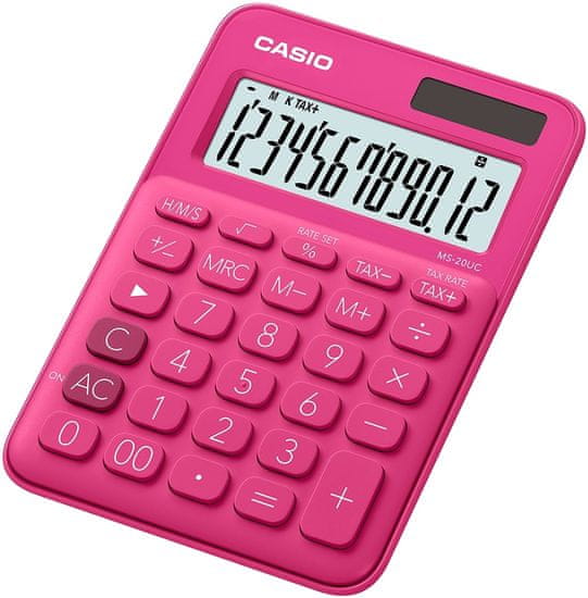 CASIO Stolová kalkulačka MS-20UC, ružová
