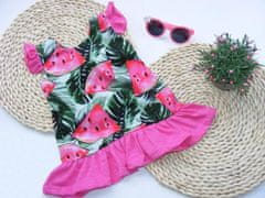 G-baby Letní šaty s volánky Meloun - růžové