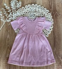 Mamatti Bavlněné šaty s řasením, kr. rukáv, Puntík, Mamatti, růžové