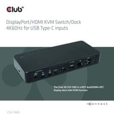 Club 3D Dokovací stanice DisplayPort / HDMI KVM Switch, USB-C, PD (CSV-1585)