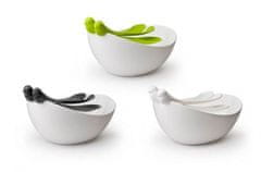 Qualy Misa s nástrojmi Sparrow Salad Bowl, biela-zelená