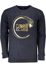 Cavalli Class  Perfektná Pánska Mikina Modrá Farba: Modrá, Veľkosť: XL