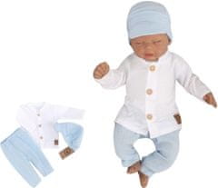Z&Z Mušelínová košile, kalhoty + čepice, 3D sada, Boy Z&Z, bílá/modrá