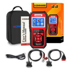 Konnwei Diagnostický merač, skener OBD2, tester batérií KW870