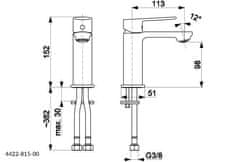 KFA armatura Agat stojanková umývadlová batéria, chróm + click/clack (4422-815-00)