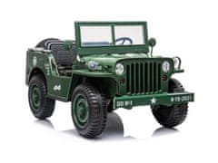 Mamido Detský elektrický Jeep Willys 4x4 trojmiestny zelený