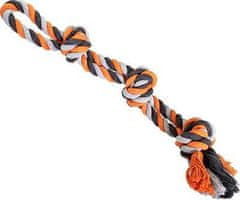 HipHop Dog Dvojité lano HipHop bavlněné 3 knoty 60 cm / 450 g šedá, tm.šedá, oranžová