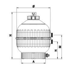 Astralpool Pieskový filter ASTRAL Cantabric Ø 500 mm s bočným ventilom