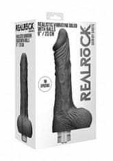 Shots Toys RealRock Realistic Vibrating Dildo with Balls 23cm Black vibrátor