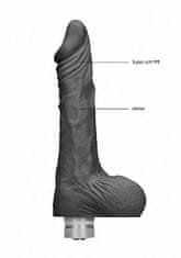 Shots Toys RealRock Realistic Vibrating Dildo with Balls 23cm Black vibrátor