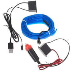 KIK  KX4955 LED ambientné osvetlenie pre auto/auto USB/12V páska 5m modrá