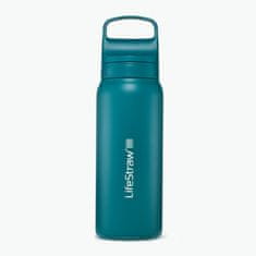 LifeStraw LGV41STLWW Go 2.0 Stainless Steel Water Filter Bottle 1L Laguna Teal