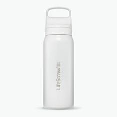 LifeStraw LGV41SWHWW Go 2.0 Stainless Steel Water Filter Bottle 1L White