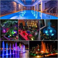 Netscroll Sada 4 vodotesných LED svetiel, diaľkové ovládanie, podvodné svetlá sú ideálne pre bazény, akváriá, fontány, párty, vytváranie magického prostredia, viacfarebné bazénové svetlá, GlowWaterLights