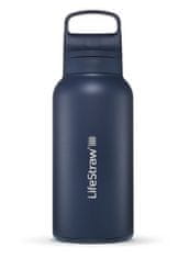 LifeStraw LGV41SASWW Go 2.0 Stainless Steel Water Filter Bottle 1L Aegean Sea