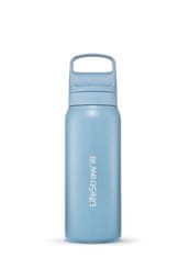 LifeStraw LGV42SBLWW Go 2.0 Stainless Steel Water Filter Bottle 24oz Icelandic Blue