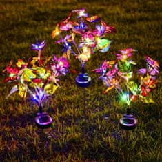 HOME & MARKER® Vonkajšia solárna dekoračná lampa s farebnými motýľmi (1x lampa so 17 motýľmi) | FLUTIX