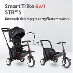 Smart Trike Skladacia detská trojkolka / kočík 7v1 STR5, čierno-biely