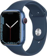 Apple Watch Series 7 Cellular, 45mm, Blue, Sport Band MKJT3HC/A
