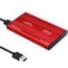 HDD/SSD kryt/kapsa 2,5" SATA3 | USB 3.0 | Červená