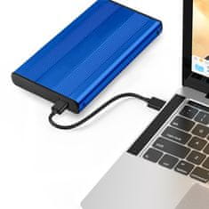 Qoltec HDD/SSD kryt/priečinok 2,5" SATA3 | USB 3.0 | Modrá