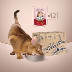 Club4Paws Premium CLUB 4 PAWS mokré krmivo pre mačky - Jemné kuracie mäso v omáčke 12x85g