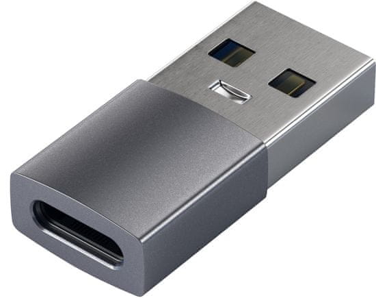 Satechi adaptér USB-A - USB-C, M/F, šedá