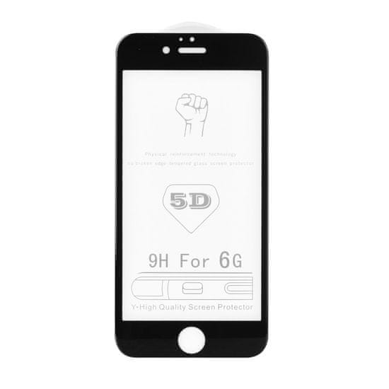 Carbon Ochranné tvrzené temperované 5D sklo pro iPhone 6 4,7´´, černá 20385