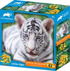 Prime 3D Puzzle Animal planét: Biely tiger 3D 63 dielikov