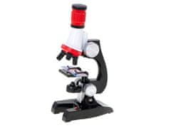 KIK Detský mikroskop s príslušenstvom červeno-biely KX9564