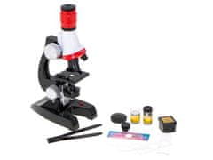 KIK Detský mikroskop s príslušenstvom červeno-biely KX9564