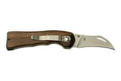 Fox Knives FX-409 SPORA MUSHROOM FOLDING KNIFE STAINLESS STEEL SANDVIK 12C27 SATIN BLADE,EUCALIPTUS