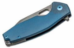 Fox Knives FX-527 TI /VOX YARU FOLDING KNIFE - ACID STONEWASHED CPM-S90V BLADE - BLUE ANODIZED TITA