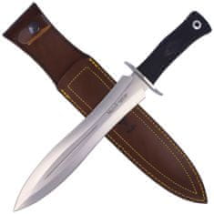 Muela BW-24G 124 mm double edge blade with bloodgroove on the middle, with black rubber handle and s