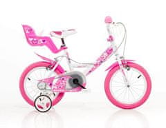 Dino bikes  144RN biela, ružová potlač 14" 2017 detský bicykel