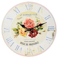 Florasystem Nástenné hodiny, Flor0120, Rose De Provence, 34cm