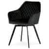 - Jedálenská stolička, poťah čierna zamatová látka, kovové nohy, čierny matný lak - DCH-425 BK4