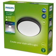 Philips Philips DORIS vonkajšie prisadené LED svietidlo 1x6W 600lm 4000K 22cm IP54, čierne