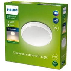 Philips Philips DORIS vonkajšie prisadené LED svietidlo 1x6W 600lm 2700K 22cm IP54, biele