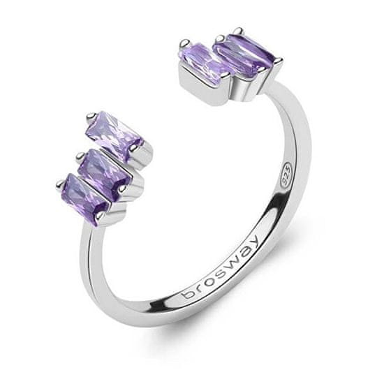 Brosway Blyštivý otvorený prsteň Fancy Magic Purple FMP15