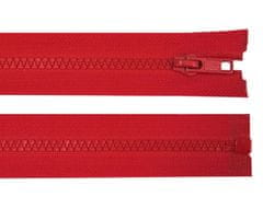 Kostený zips No 5 dĺžka 30 cm bundový - červená