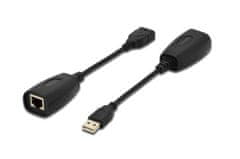 Digitus USB Extender, USB 1.1, prez Cat 5, 5e alebo Cat 6 UTP kábel, až 45 m / 150 ft
